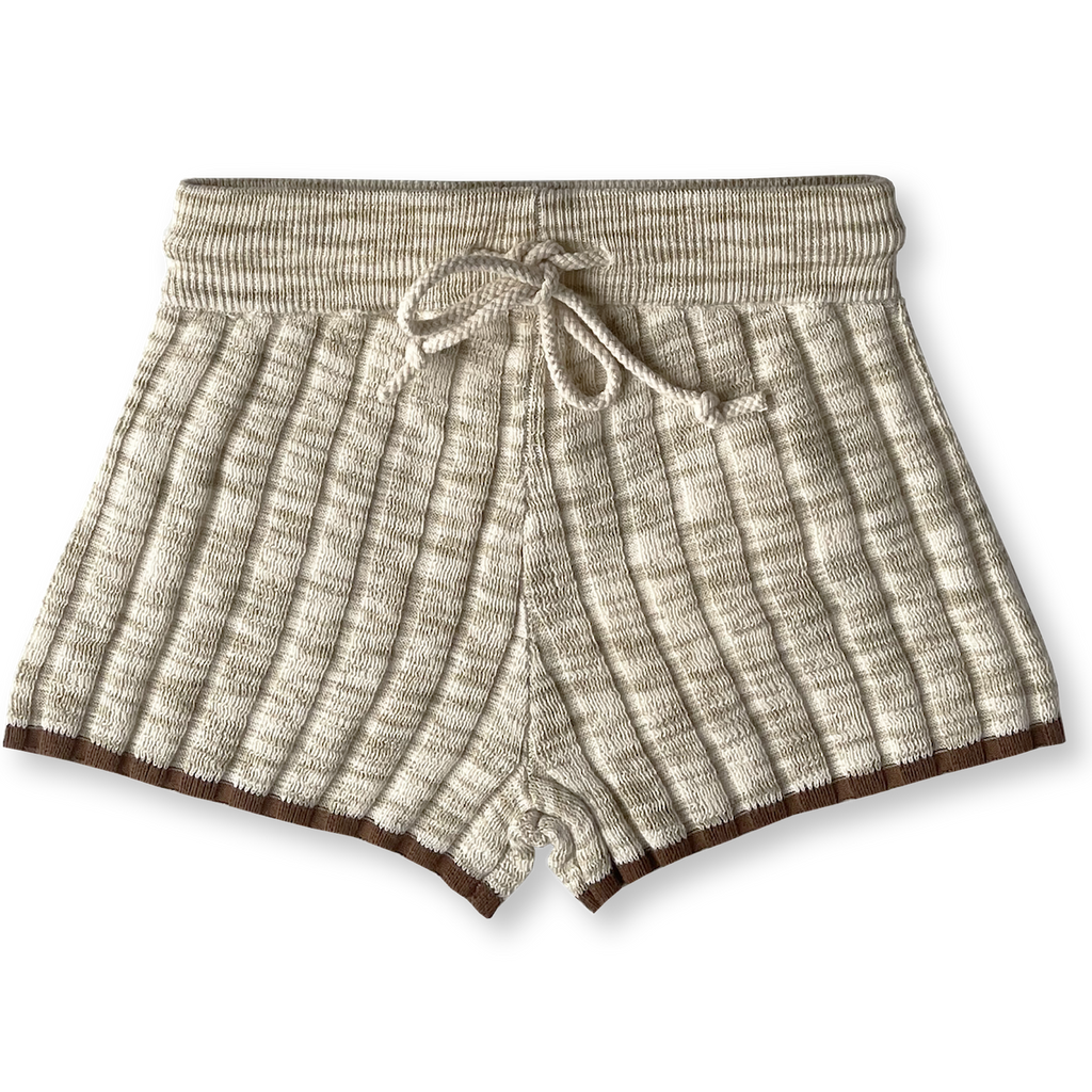 Knitted Rib Shorts - Latte