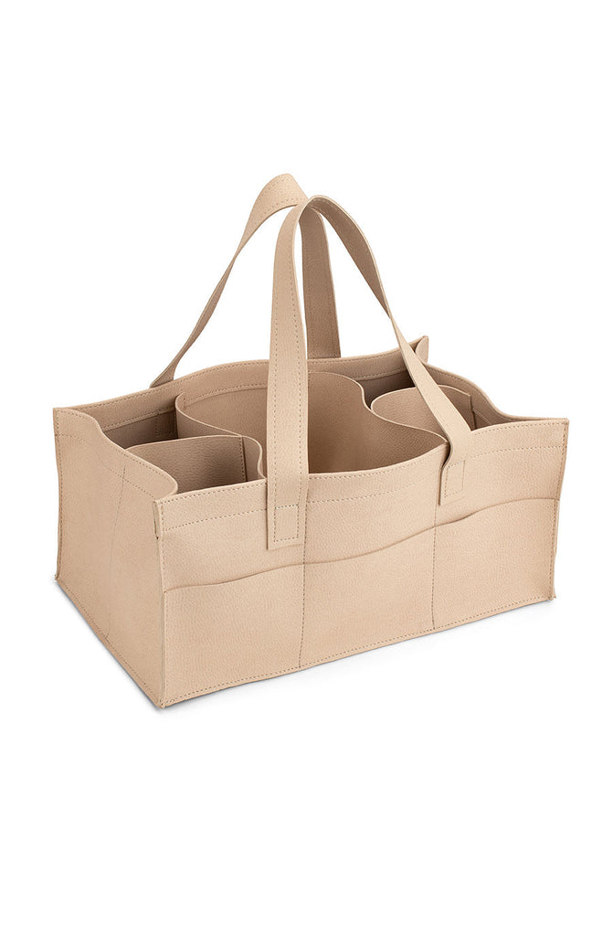 Vegan Leather Nappy Caddy - Natural